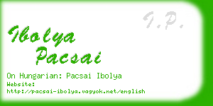 ibolya pacsai business card